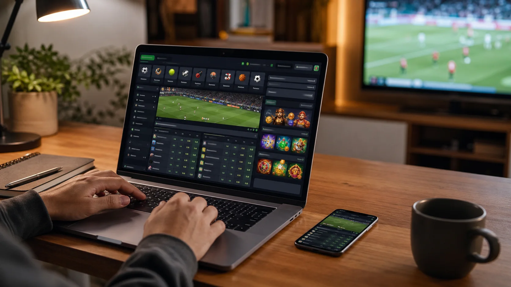 Plataforma lootbet em notebook e celular com apostas esportivas e cassino online